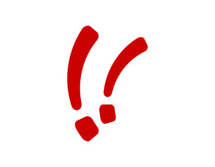 Bold red shapes on a white backdrop, creating a striking and modern abstract design.