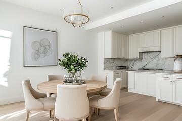 Modern Dining Area with Blank Frame, Perfect for Mockups