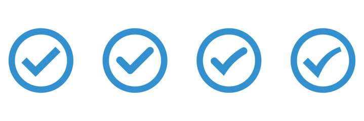 Check mark icon. Tick symbol. Check mark set. Vector illustration.