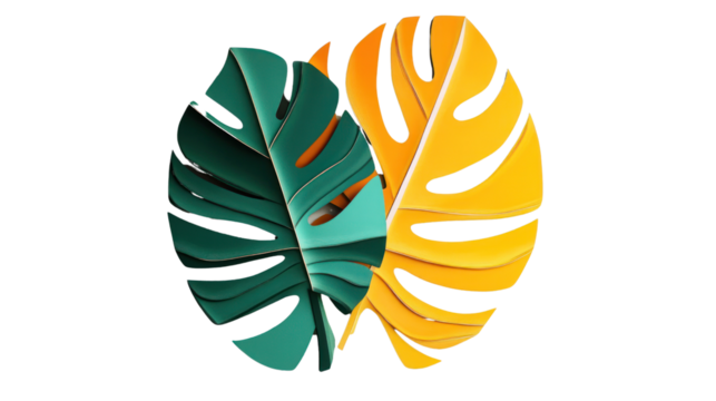Vibrant, cut paper leaves overlapping in green and yellow hues, ideal for nature-inspired designs, decorations, and eco-friendly themes.