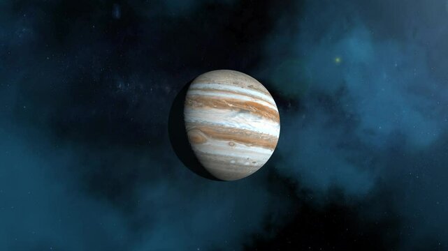 View of the planet Jupiter in space.