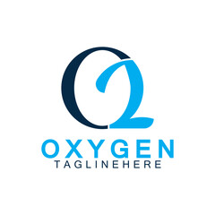 Obraz premium Creative and simple Oxygen Icon Logo design, o2, initial O and Number 2 logo
