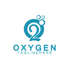 Obraz premium Creative and simple Oxygen Icon Logo design, o2, initial O and Number 2 logo