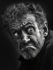 Cartoon of an old man expressing displeasure with a humorous and over-the-top exaggeration.