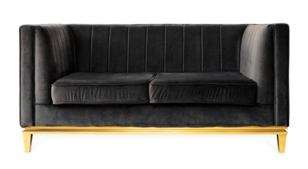 Leather tuxedo sofa png mockup living room furniture