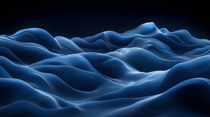 digital expanse of smooth gradients in varying shades of blue creates serene and calming atmosphere. undulating waves evoke sense of tranquility and depth