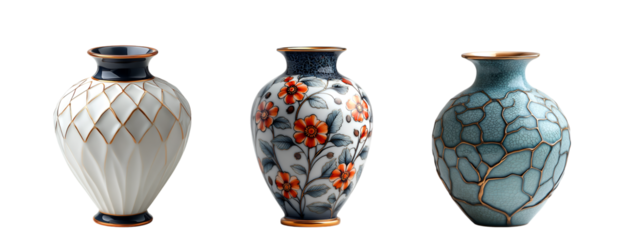 ceramic vase on white background