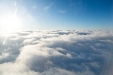 Fluffy white clouds from above