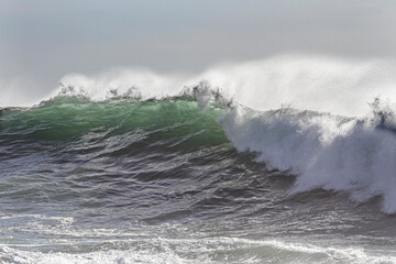 Breaking wave with spray.