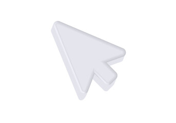 A simplistic 3d white arrow cursor icon pointing to the right, used for navigation and selection.