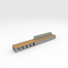 3d render bench park design element. Furniture Collection