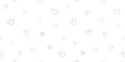 Heart pattern seamless vector. Valentine's Day gift wrapping paper design with cute hand drawn hearts.
