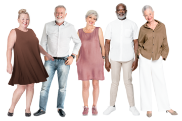 Png retired senior friends sticker, transparent background