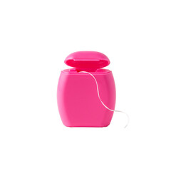 Pink Plastic Dental Floss Container Modern Oral Hygiene Product Care Item Tool Neat Clean Fresh     