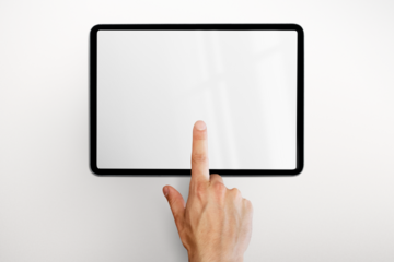 Tablet screen png mockup, digital device, transparent design