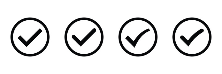 Check mark tick icon. Check box icon with correct, accept. Approval and success check mark icon