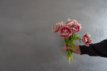 Pink and White Tulips Bouquet