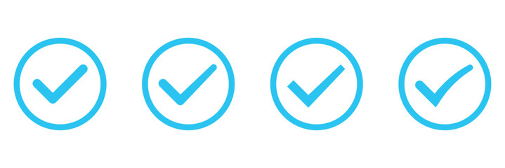 Blue check mark icon. Blue check mark symbol. Blue verified check Icon. Vector illustration.