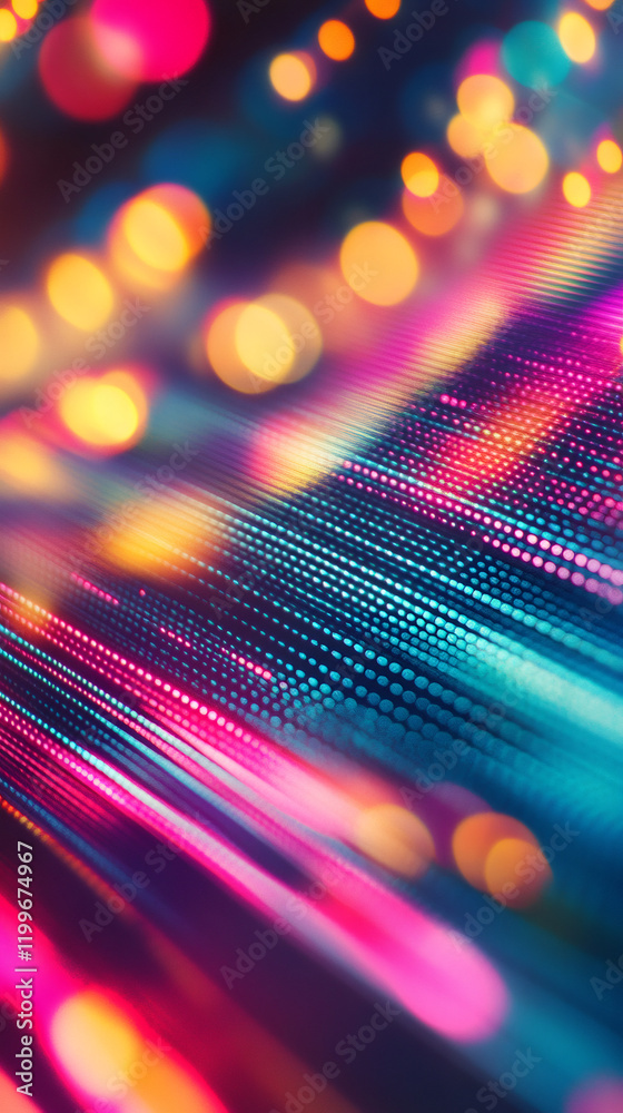 Leinwandbilder Diagonal light lines creating vivid, dynamic visual composition with soft bokeh blurring background elements