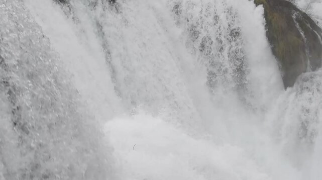 Detail from waterfall on Una river called Strbacki buk in National Park Una