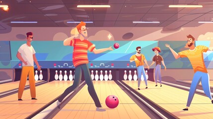 Man Playing Ball and Enjoying Leisure Time with Friends Outdoors