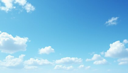 Clear blue sky with scattered white clouds