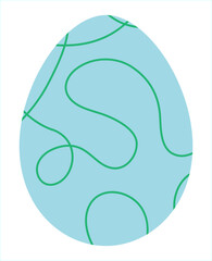 Easter egg, Easter day festival icon, ostern egg illustration with decoration pattern squiggle trxtured brush symbols collection, vector illustration.
