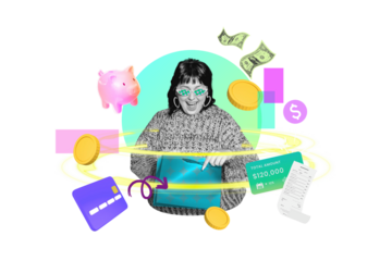 Shopaholic woman png, digital finance remix, transparent background