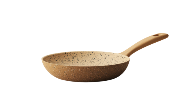 A modern, eco-friendly frying pan with a non-stick surface, perfect for healthy cooking, displayed against a white isolated background.