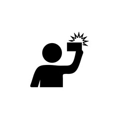 Simple illustration of first person selfie girl vector icon for web design isolated on white background