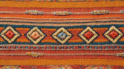 shot of embroidery on colorful textiles Close-up, pattern, details, textiles 