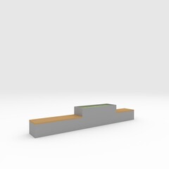 3d render bench park design element. Furniture Collection