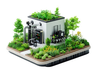 Fototapeta premium Smart Irrigation System with Automatic Controls for Efficient Watering