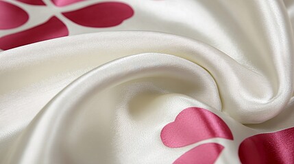 shot of silk fabric with floral pattern Close-up, pattern, details, textiles 