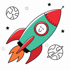 Creative Rocket Vector Illustration 