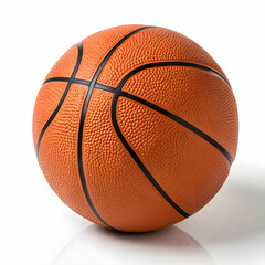 Fototapeta premium A classic orange basketball showcased on a clean surface, featuring a textured grip and bold black lines.