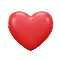 Red Shiny 3D Heart Shape Romantic Love Symbol Graphic Design Element Valentine Day icon card image  
