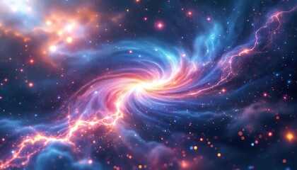 Obraz premium Vibrant Cosmic Nebula Wallpaper Stunning Galaxy Art