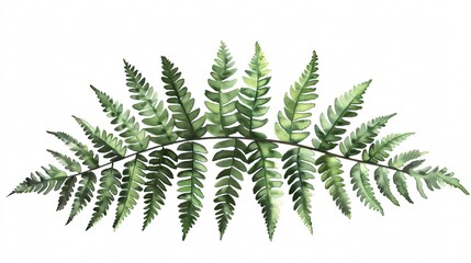 Detailed Hand-Drawn Fern Plant on White Background Vector Illustration