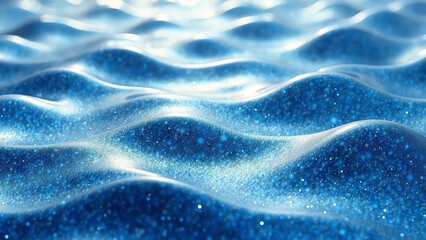 Obraz premium Abstract multicolored luminous waves on a dark background with glitter on a dark background