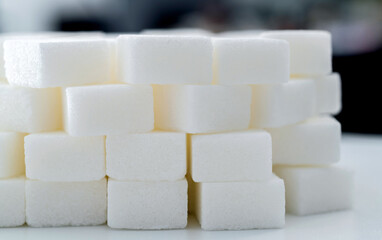 Background of many sugar cubes