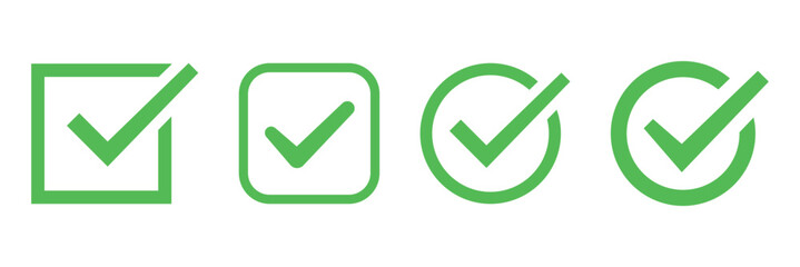 Green check mark icon vector design. green tick mark icon for web design. Tick symbol in green color, vector illustration.