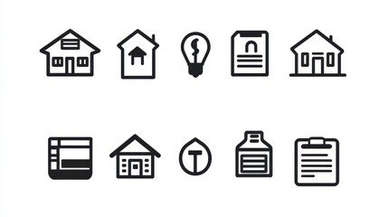Minimalist Icons for Rent Payment Concepts
