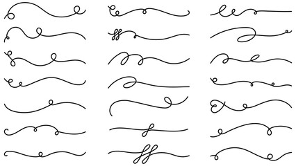 Obraz premium PNG Elegant decorative line art set on transparent background