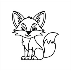 Obraz premium Cute cartoon fox. Vector illustration isolated on a white background.