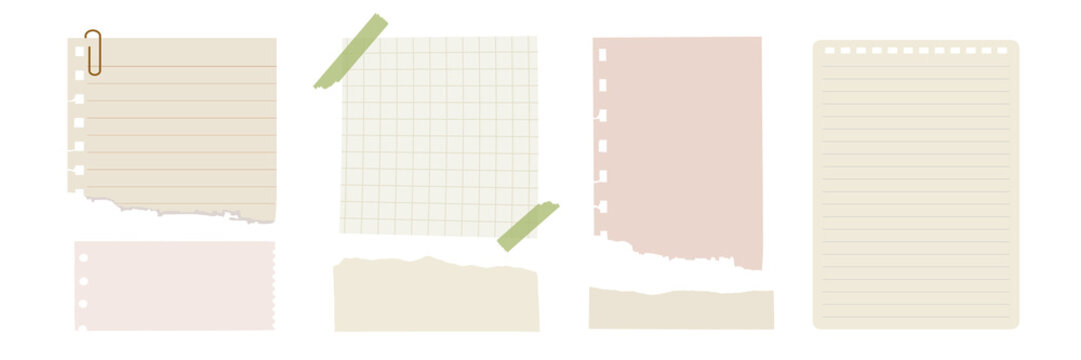 PNG Torn paper notes collection on transparent background