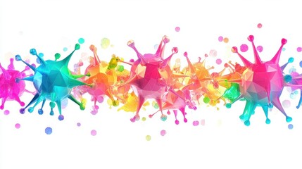 Obraz premium A vibrant representation of bacteria interacting, bioluminescent glow, fantasy-inspired art, isolated on white background