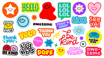 PNG Colorful motivational sticker collection on transparent background
