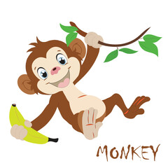 Monkey animal  cartoon design in illustration