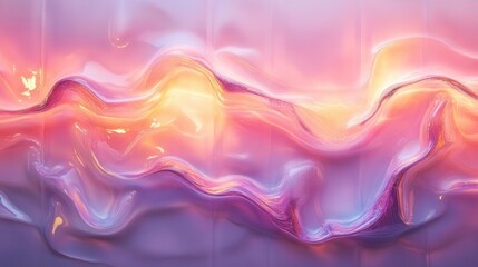 Obraz premium A dreamy, abstract swirl of pastel colors blending harmoniously, creating a soothing, fluid visual effect reminiscent of soft waves.